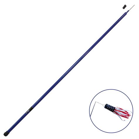 Anley 10Ft Telescopic Flagpole - Fiberglass Outdoor Telescoping Flag ...