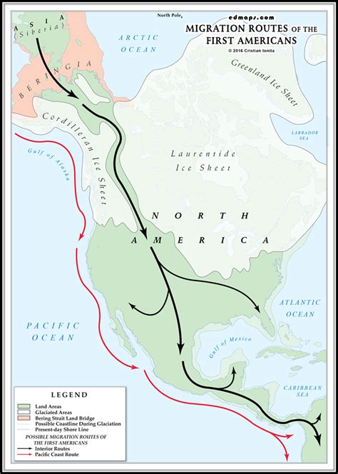 Migration_Routes_of_the_First_American_Peoples (With images) | Route ...