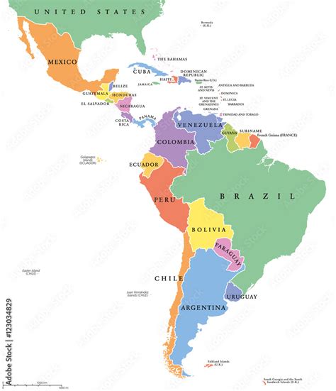 Latin America Map Political - Reba Valera