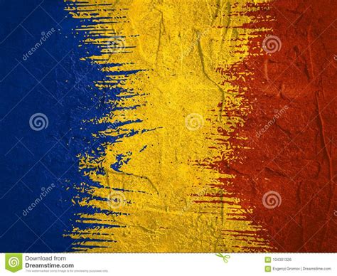 Romania Flag Design Concept Stock Illustration - Illustration of messy ...