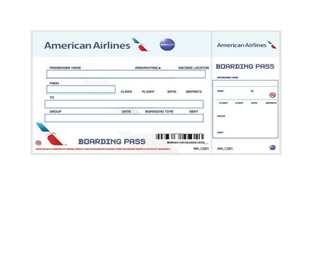 Fake Airline Ticket Template Free