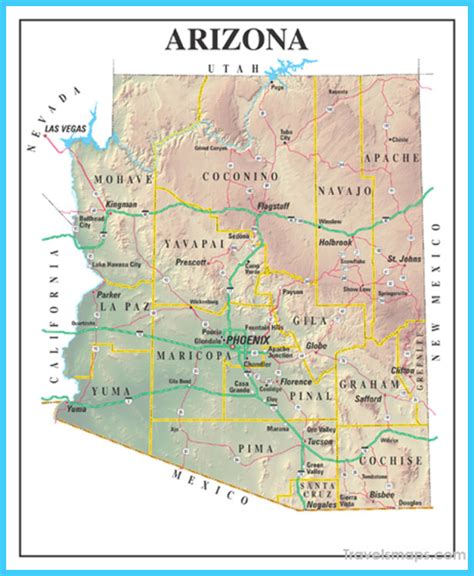 Map of Gilbert town, Arizona - TravelsMaps.Com