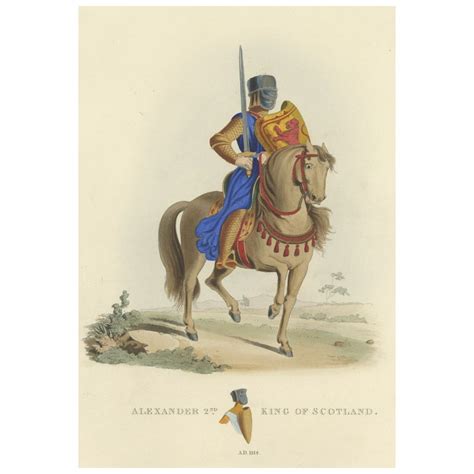 Antique Print Titled 'Alexander 2nd, King of Scotland, 1842 For Sale at ...