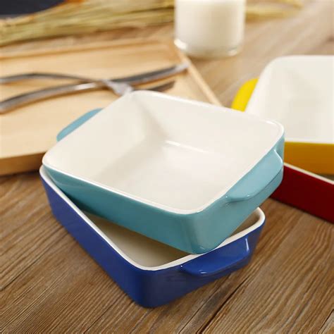 Porcelain Baking Dish Pan with Handles Ceramic Baking Pans Casserole ...