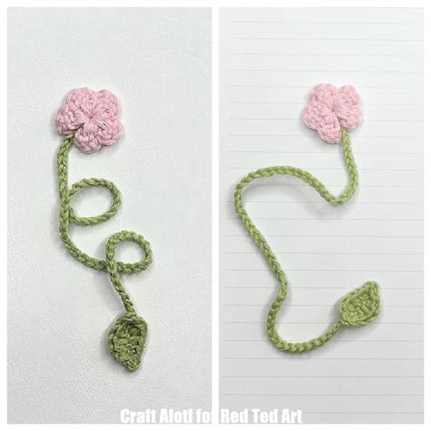 Quick No-Sew Crochet Flower Bookmark Pattern - Red Ted Art - Kids Crafts