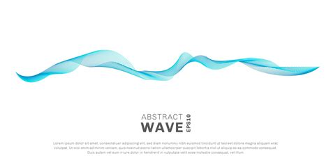 Abstract wave lines blue color flowing isolated on white background ...