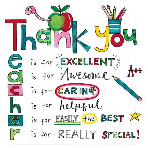 Rachel Ellen Designs Teacher Thank You Card | Greeting cards for ...