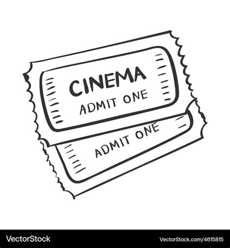 Tickets doodle drawing Royalty Free Vector Image