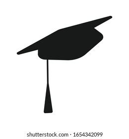 Vector Illustration Graduation Cap Silhouette Stock Vector (Royalty ...