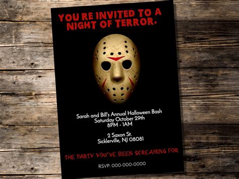 Friday the 13th Invitation Digital Download Jason Halloween Party ...