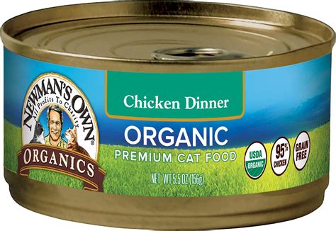 Newman's Own Organic Grain-Free 95% Chicken Dinner Canned Cat Food, 5.5 ...