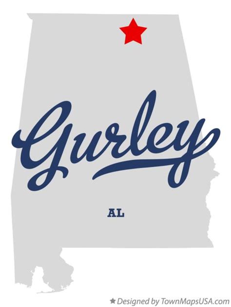 Map of Gurley, AL, Alabama