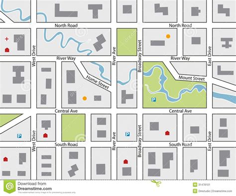 Street Map Clip Art Images Pictures Becuo | Street map, Town map, Templates