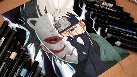 Drawng Kakashi Hatake With His Broken Anbu Mask - YouTube