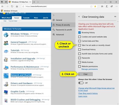 Browsers & Email Clear Browsing Data in Microsoft Edge in Windows 10