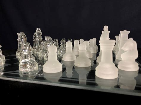 Glass Chess Set Glass Chess Chess Board Glass Chess Board - Etsy