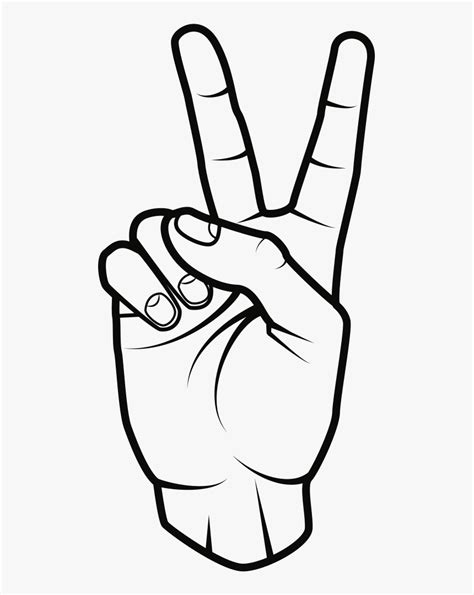 Hand Peace Sign Clip Art, HD Png Download - kindpng