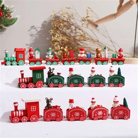 Merry Christmas Wooden Train Ornament - Gifts for idea