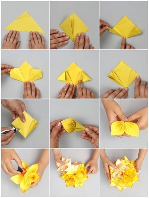 Wonderful DIY Origami kusudama flower ball