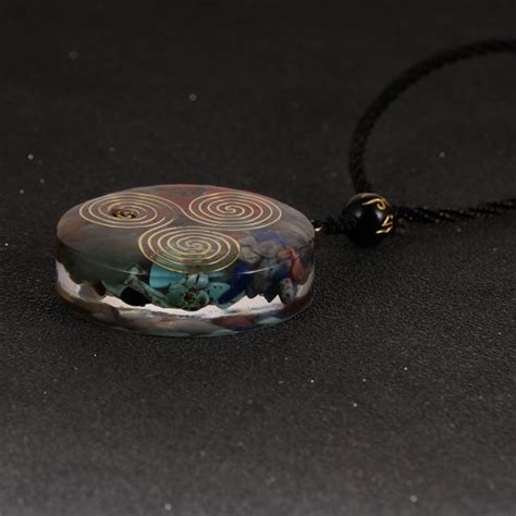 Charming Orgone Pendant Tumbled Stone Necklace - Orgone Pyramids