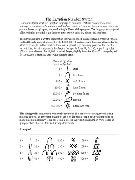 The Egyptian Number System | PDF | Multiplication | Numbers