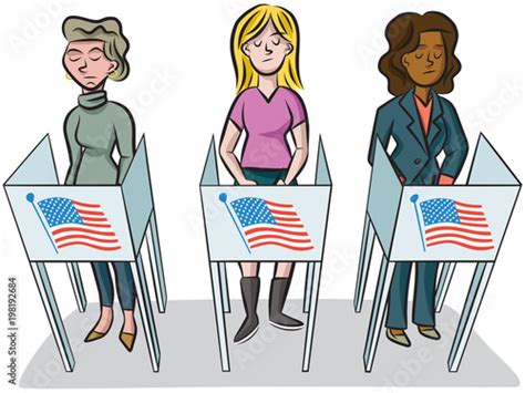 A diverse group of women cast their votes in an American election ...