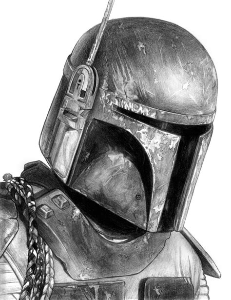 Boba Fett Helmet Sketch at PaintingValley.com | Explore collection of ...