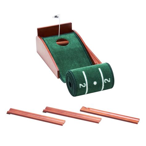 KVV Golf Putting Green Mat with Wood/Plastic Auto Ball Return System ...