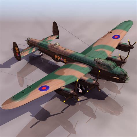 BBMF Landcaster airplane 3d model | Free 3d models