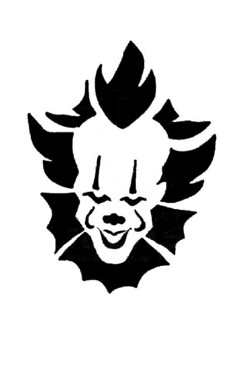 Pennywise From It Pumpkin Carving Stencil Printable Pdf Consists Of 1 ...