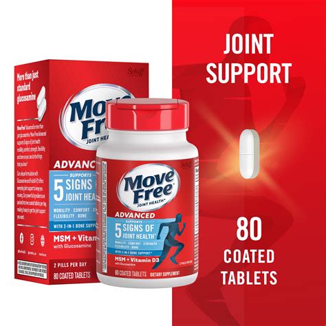 Buy Move Free Advanced Plus MSM and Vitamin D3, 80 tablets - Joint ...