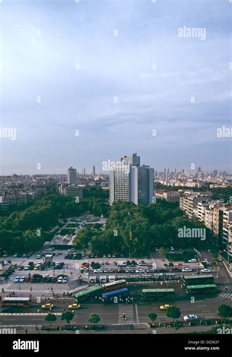 Taksim Square from the 12th floor of the Marmara Hotel, showing the ...