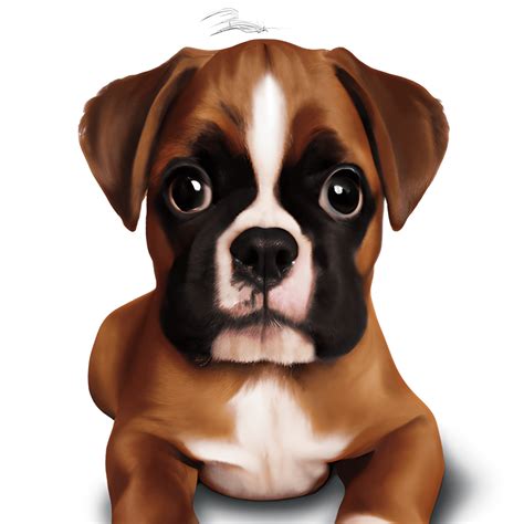 Cute Baby Boxer Dog Nursery Decor Digital Art Chibi 3d · Creative Fabrica