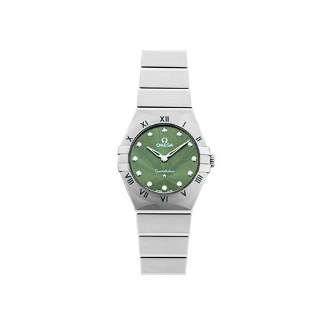 New 2023 Omega Constellation Quartz 13110286060001 Green Dial, Bracelet ...