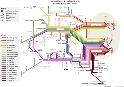 Nairobi Matatu Route Map - Southern & Western