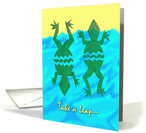 Leap Year Birthday Party Invitation, Frogs and Water card (898803)