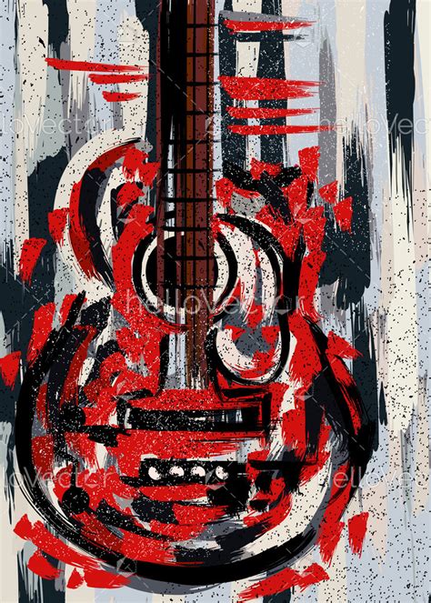 Abstract Guitar Painting - Download Graphics & Vectors