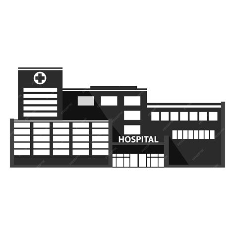 Premium Vector | Silhouette of the hospital building