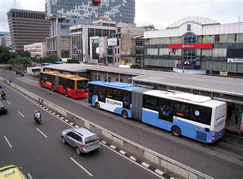 Transjakarta articulated buses at Harmoni Central Busway, Central ...