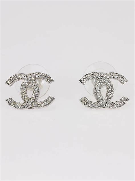 Chanel Classic Swarovski Crystal CC Logo Earrings | Logos, Swarovski ...