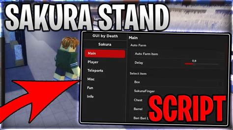 [Toji] Sakura Stand Script Hack Auto Farm Items Farm Free Stands ...