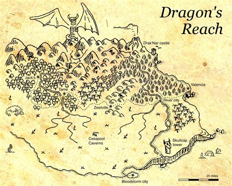 Dragon's Reach fantasy map. by David Stanley #BrutalRPG | Fantasy map ...