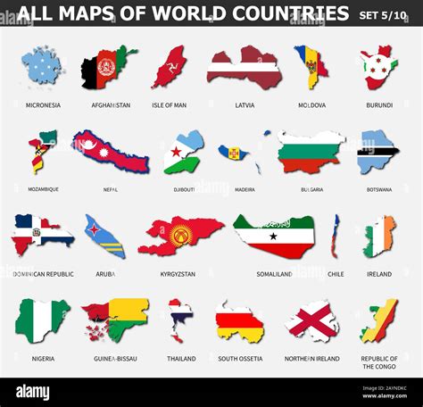 Outline Maps Of The Countries With National Flags - HooDoo Wallpaper