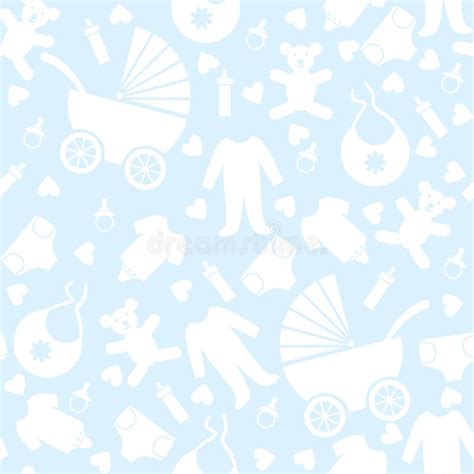 Seamless Blue Baby Background Stock Vector - Illustration of boys, baby ...