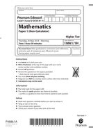 Edexcel GCSE Maths Higher Tier Paper 1 1MA1/1H | Teaching Resources