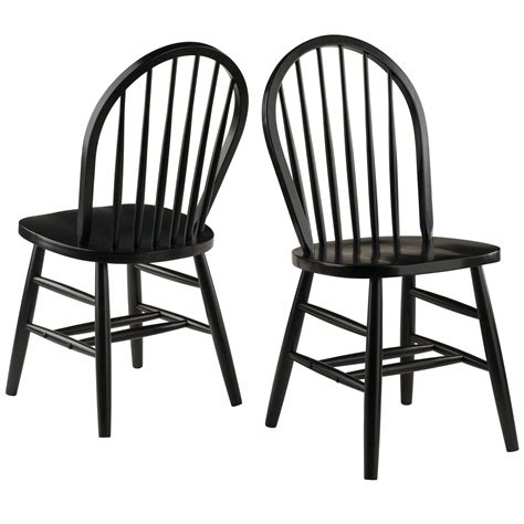 Winsome Wood Windsor Chairs, 2-PC, RTA, Black Finish | eBay