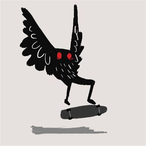 Skateboarding mothman in 2020 | Mothman, Art, Art inspiration