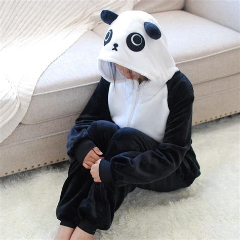 Buy Unisex Anime Kigurumi Pajamas Panda Cosplay Costume Hoodies Party ...