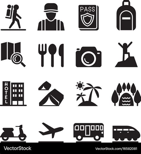 Travel icon set Royalty Free Vector Image - VectorStock