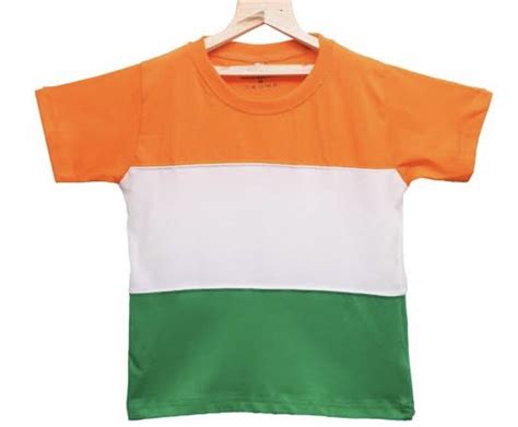 Round Tiranga Tshirt, Half Sleeves, Plain at Rs 65/piece in Rajkot | ID ...